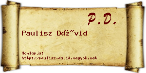 Paulisz Dávid névjegykártya